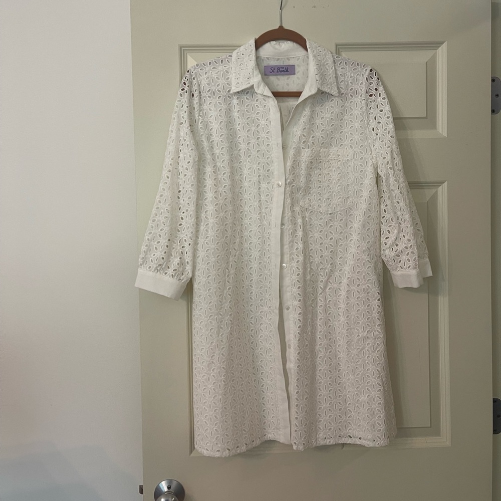 MC2 St Barth lace beach cover up. Made in Italy. 100% cotton